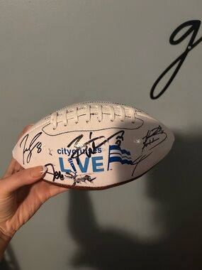 Brian Urlacher, Rex Grossman, Alex Brown signed football